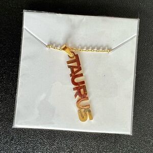 Gold Personality Zodiac vertical Necklaces, Horoscope pendants Star sign